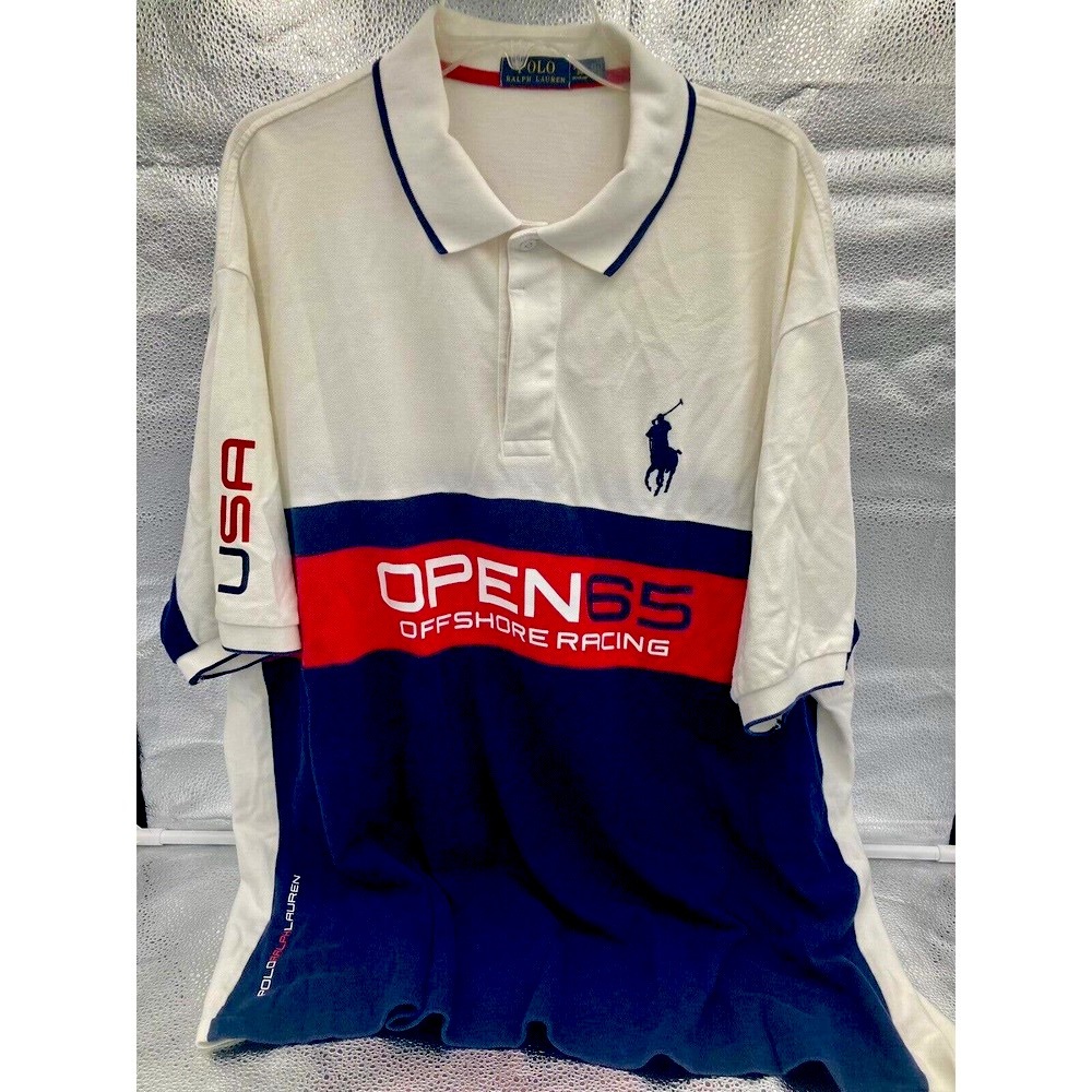 Polo Ralph Lauren Open 65 Offshore Racing USA Pony Logo 3XL~EUC